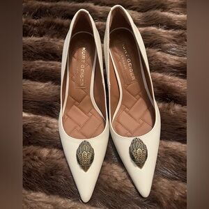 Kurt Geiger Cream Heels with Gold Accent
